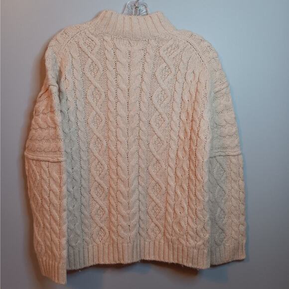EUC J. Crew Sweater Off-White Mock Turtleneck Cable Knit Wool Blend Size XXS - Picture 5 of 6